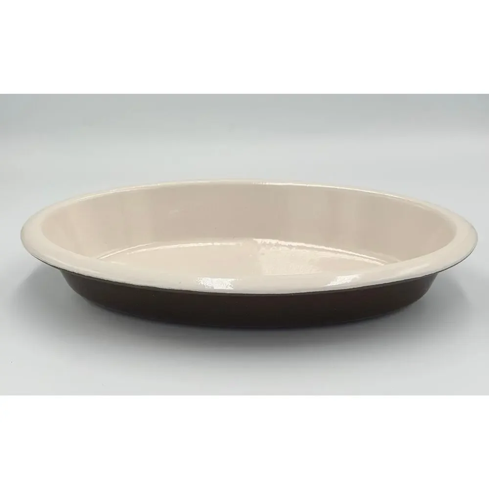 Le Creuset #24 Brown Enameled Cast Iron Oval Au Gratin Casserole Baking Dish